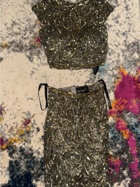 Mac Duggal Two-Piece Sequin set